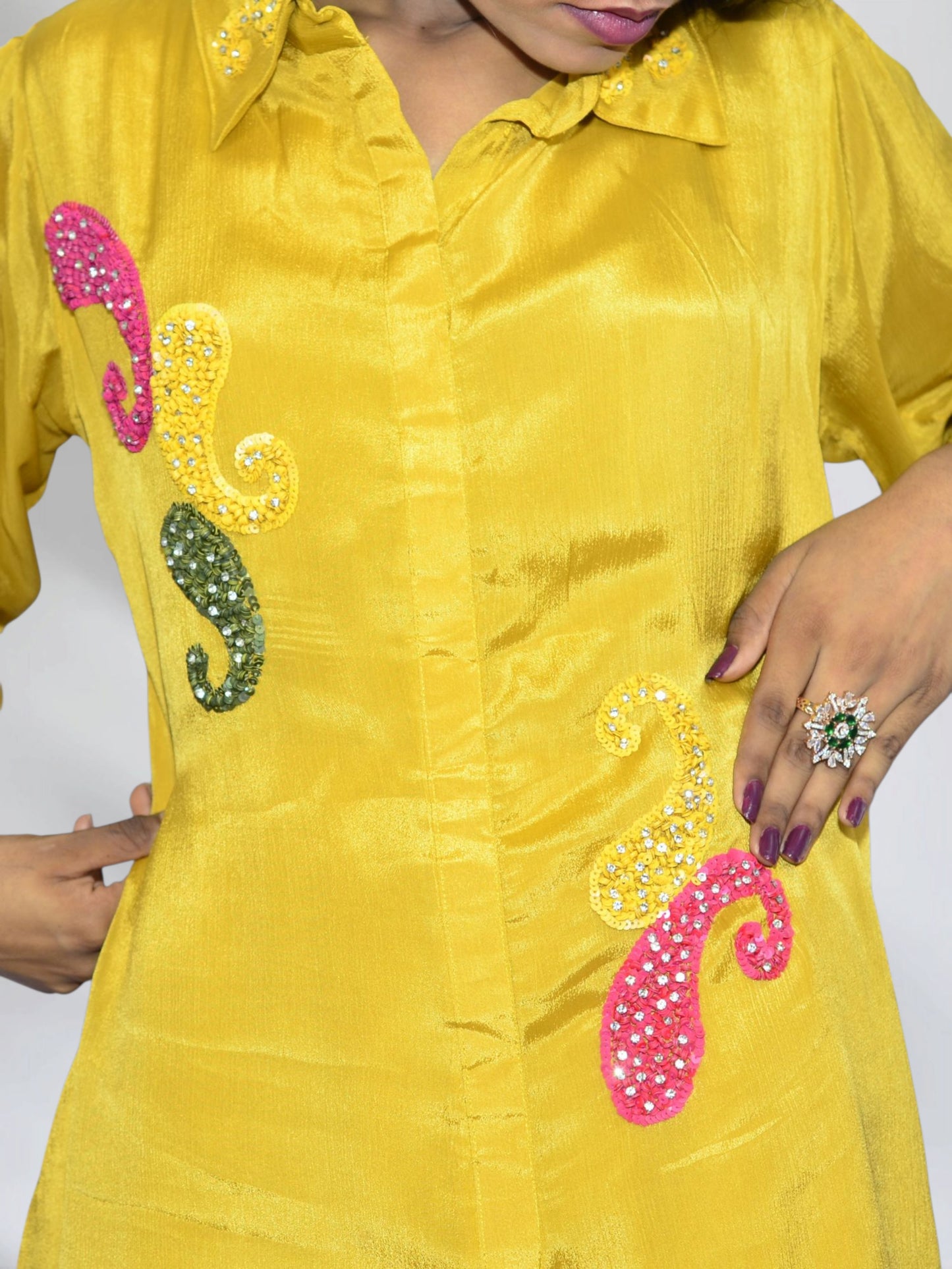 Sunshine Paisley Embroidered Co-ord Set