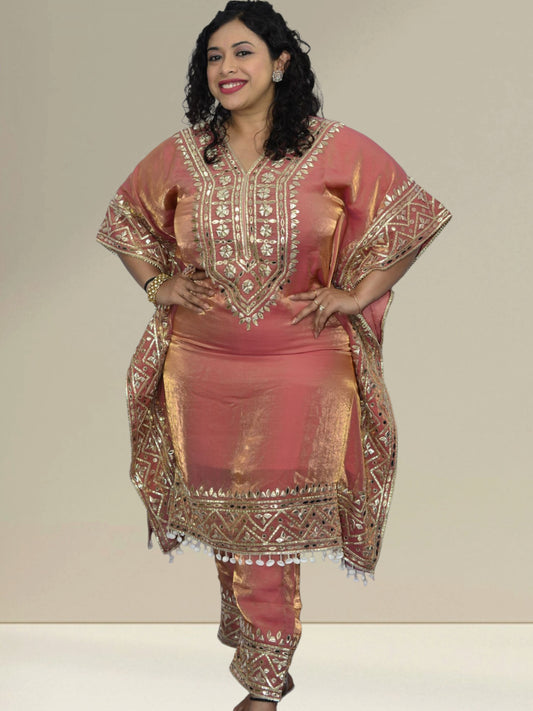 Gulzar Gota Work Kaftan Set