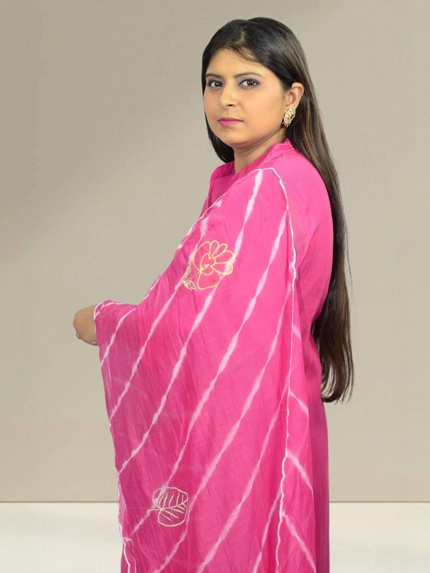 Gulaabo Hand-Embroidered Magenta Set