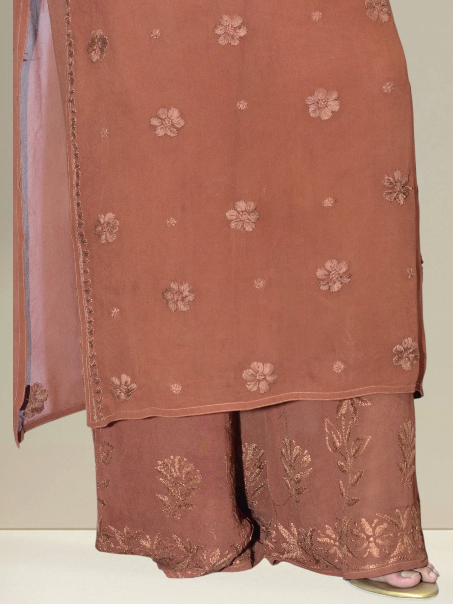 Zehra Rust Chikankari Suit