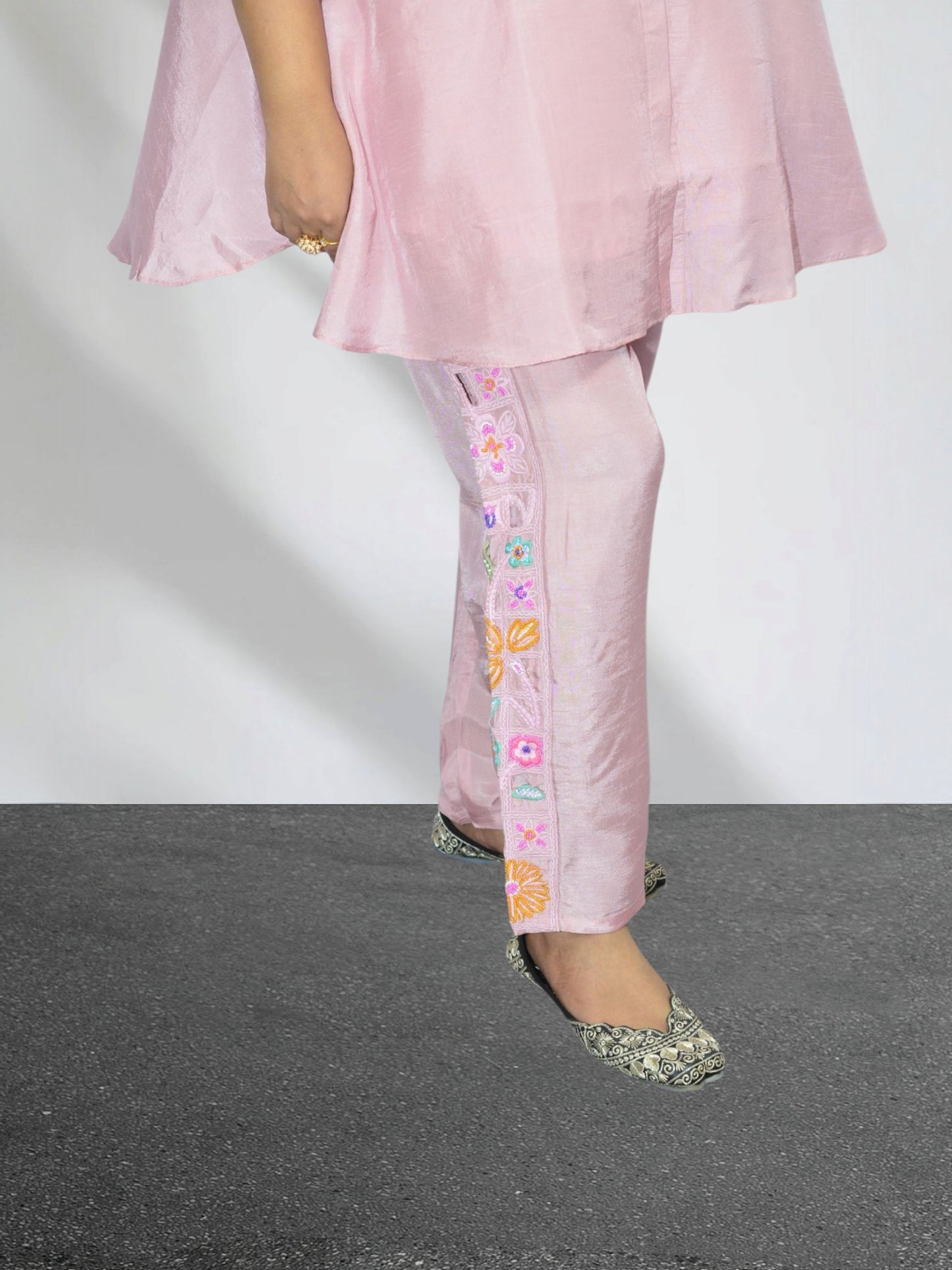 Nayra Blush Pink Beaded Embroidered Co-ord Set