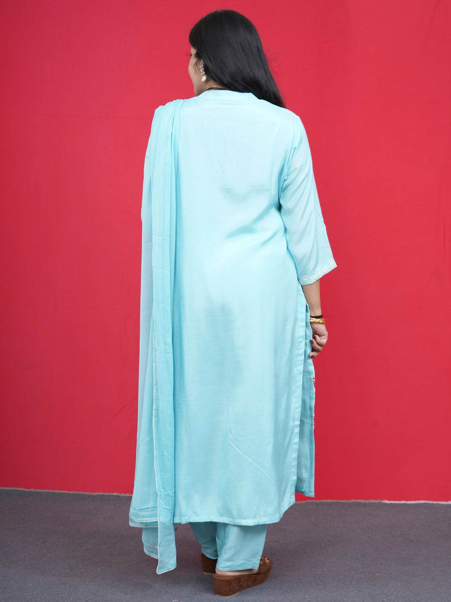 Saanjh Floré Blue Kurta Set