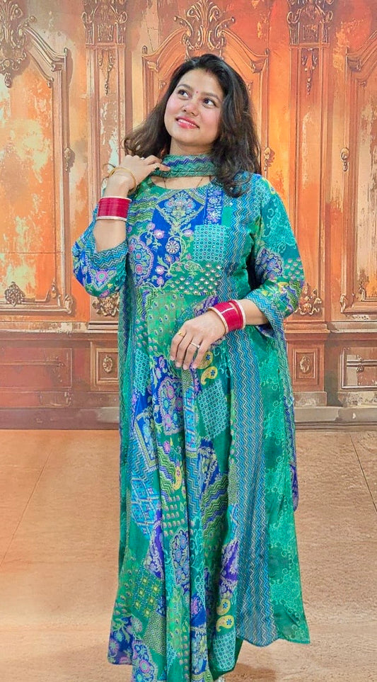 Emerald Breeze Anarkali Set