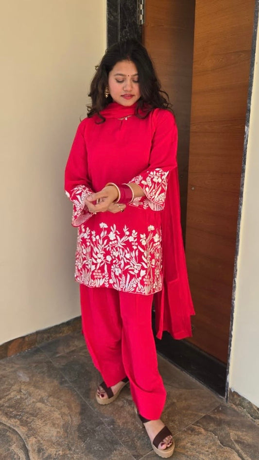 Red Kurta Set