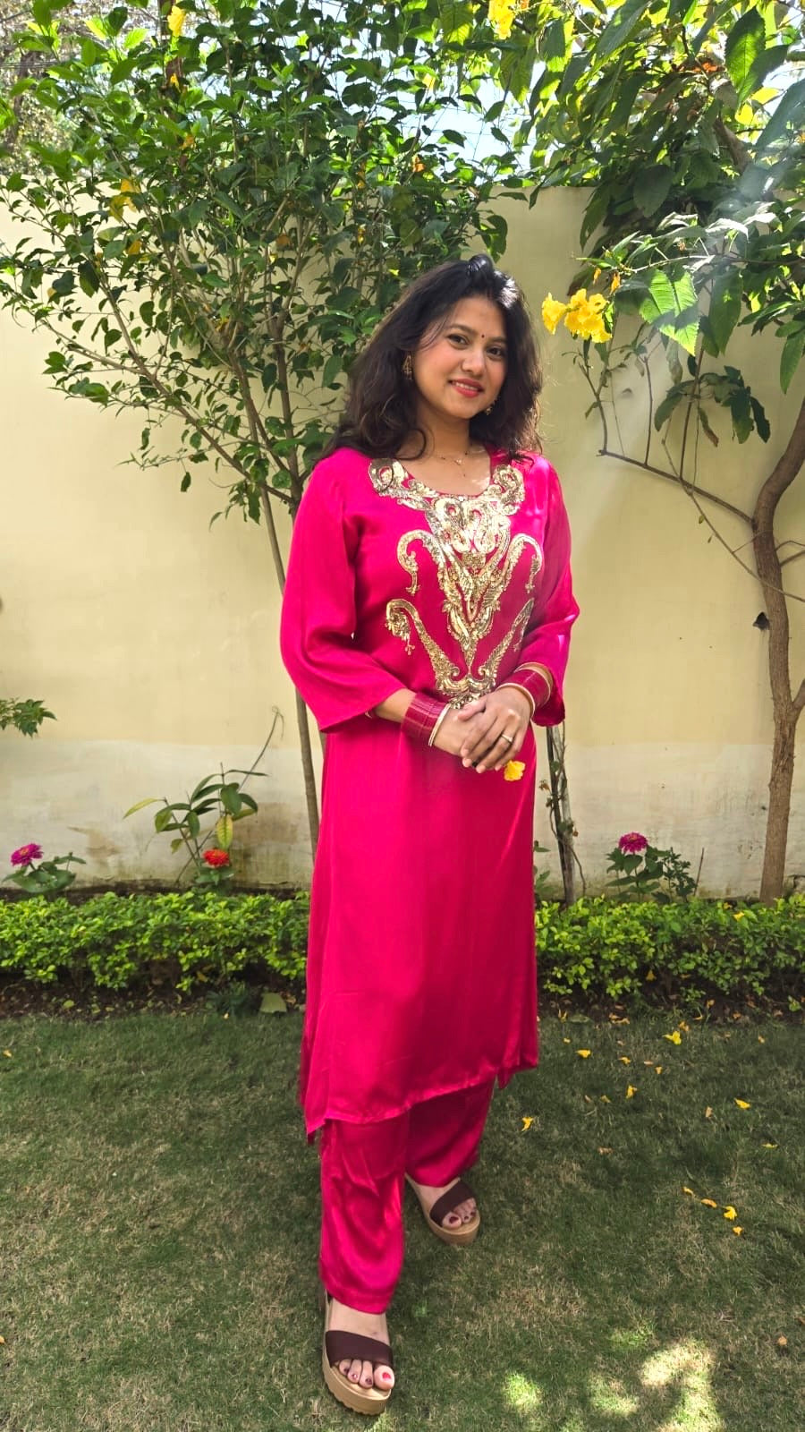 Hot Pink Kurta Set