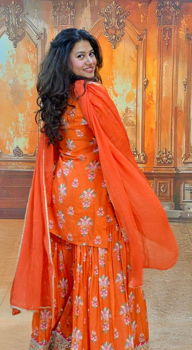 Sunset Bloom Sharara Set