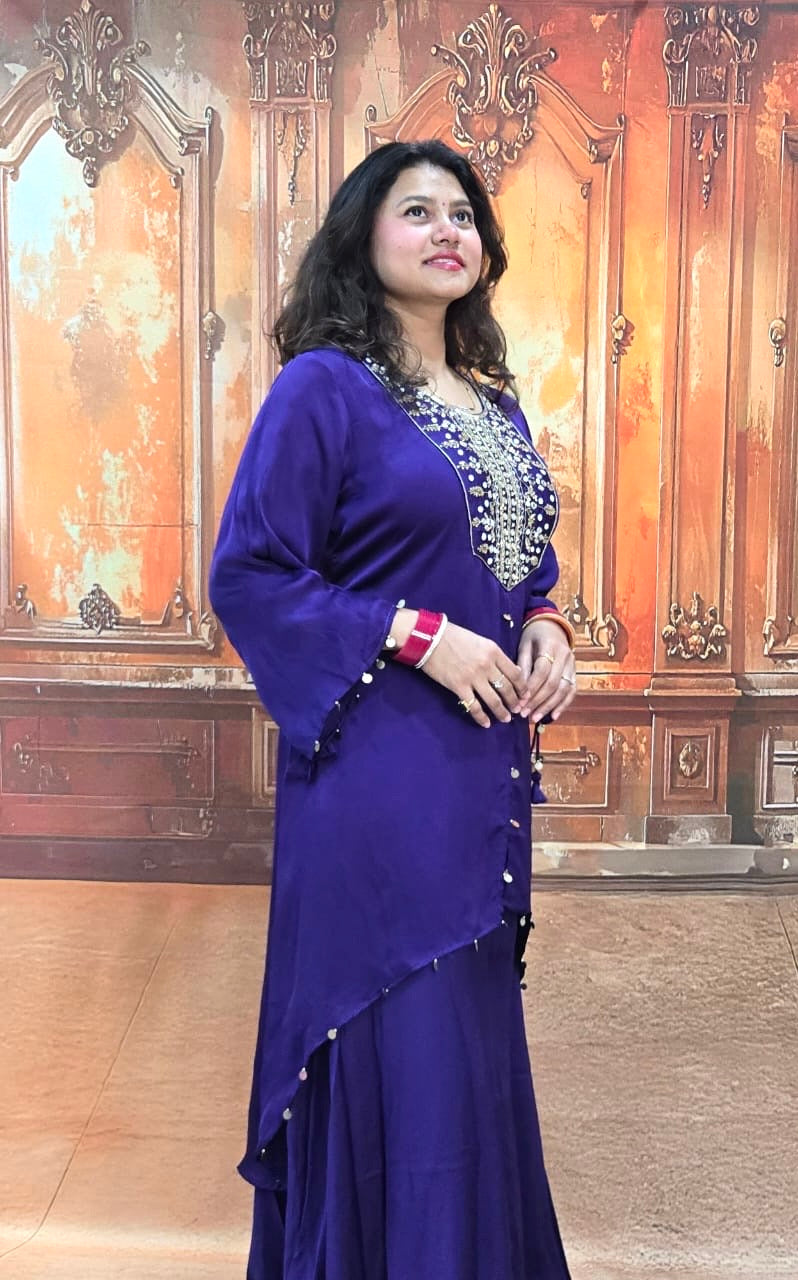 Purple Amethyst Charm Kurta Set