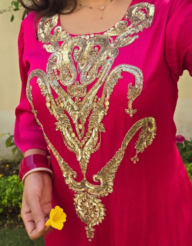 Hot Pink Kurta Set