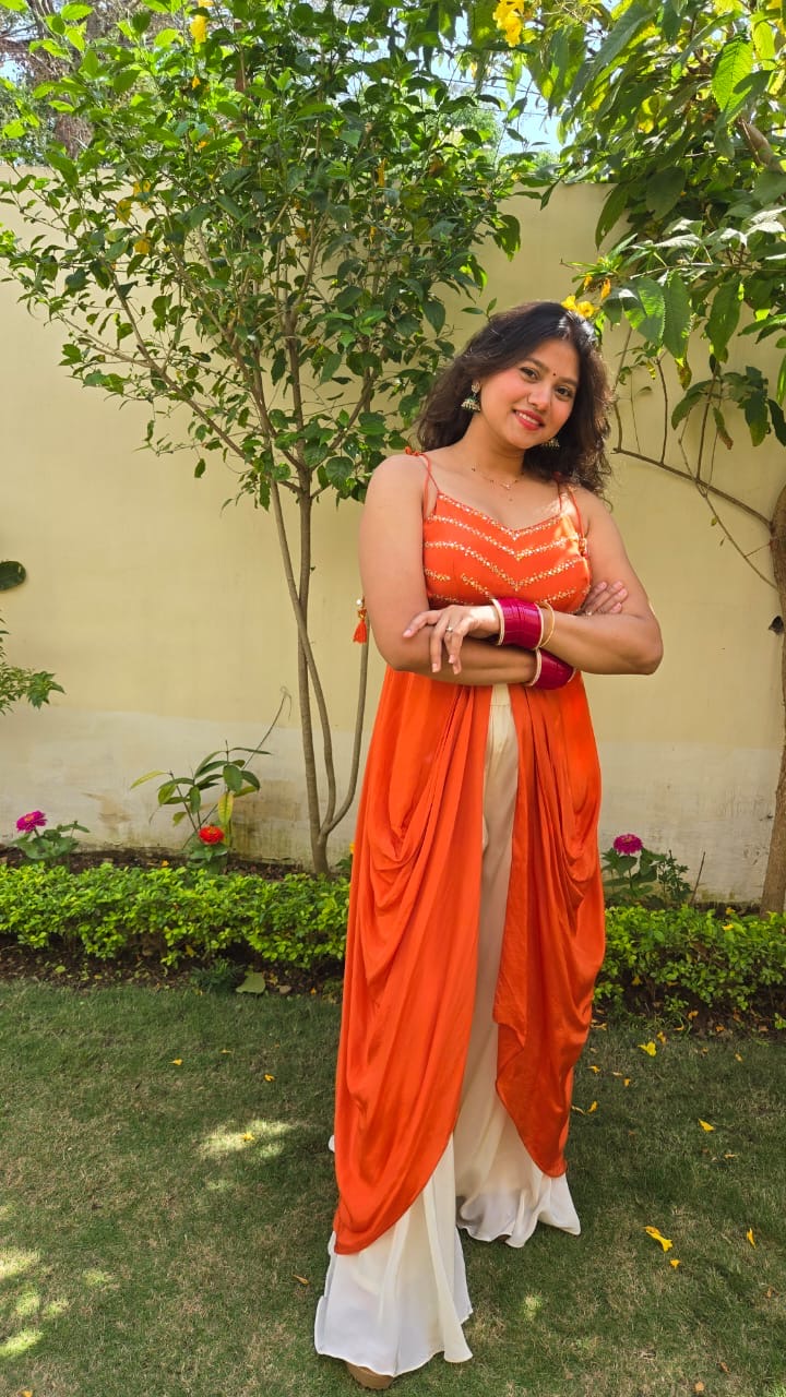Orange Slit Top and Bottom
