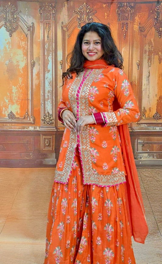 Sunset Bloom Sharara Set