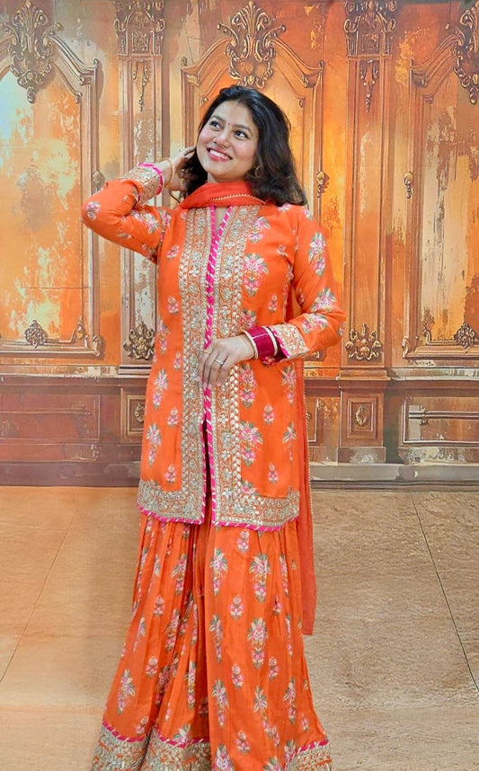 Sunset Bloom Sharara Set