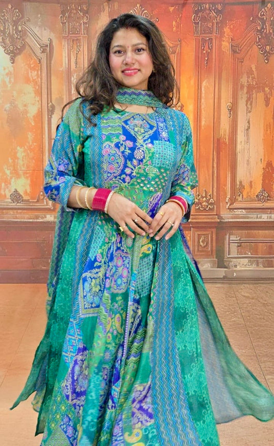 Emerald Breeze Anarkali Set