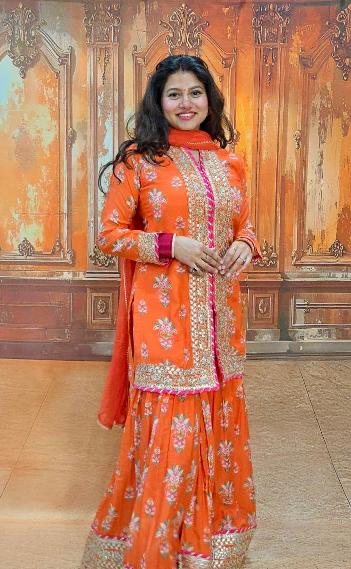 Sunset Bloom Sharara Set