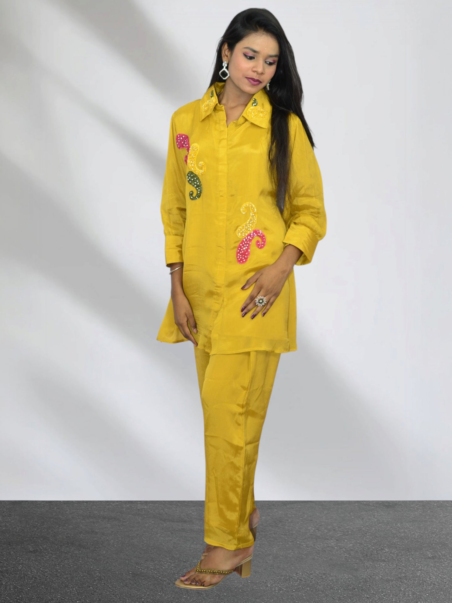 Sunshine Paisley Embroidered Co-ord Set