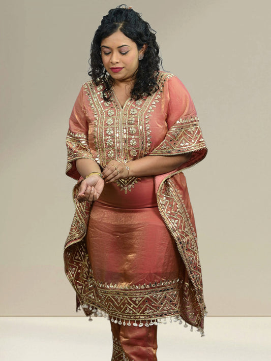 Gulzar Gota Work Kaftan Set