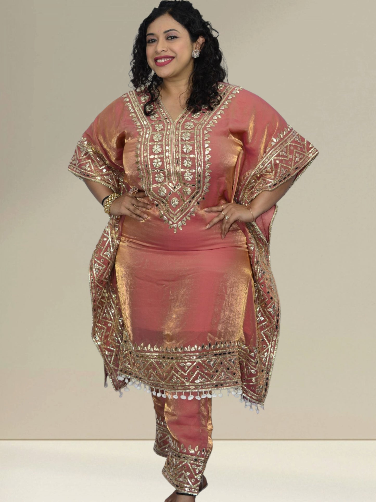 Gulzar Gota Work Kaftan Set