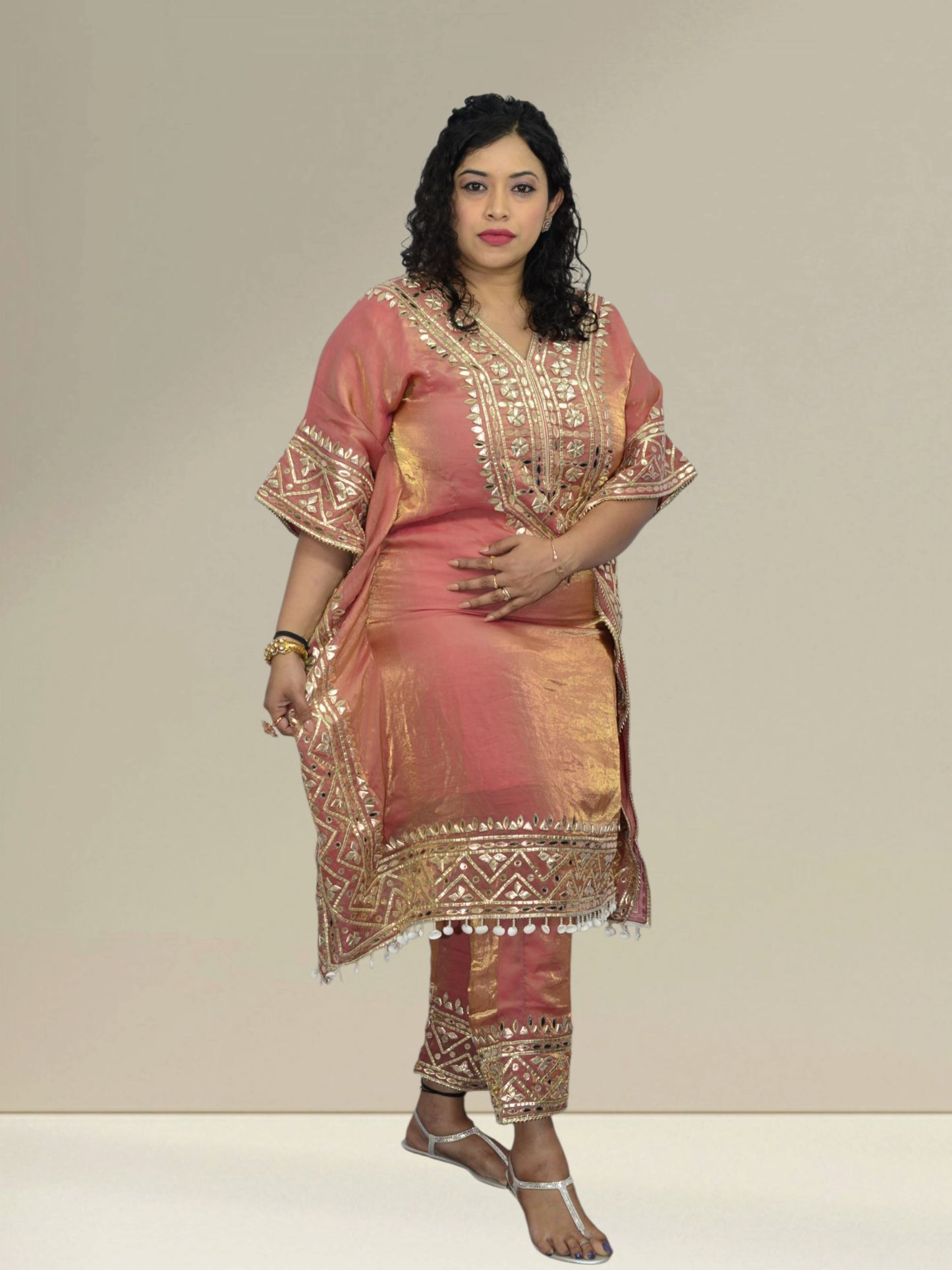 Gulzar Gota Work Kaftan Set