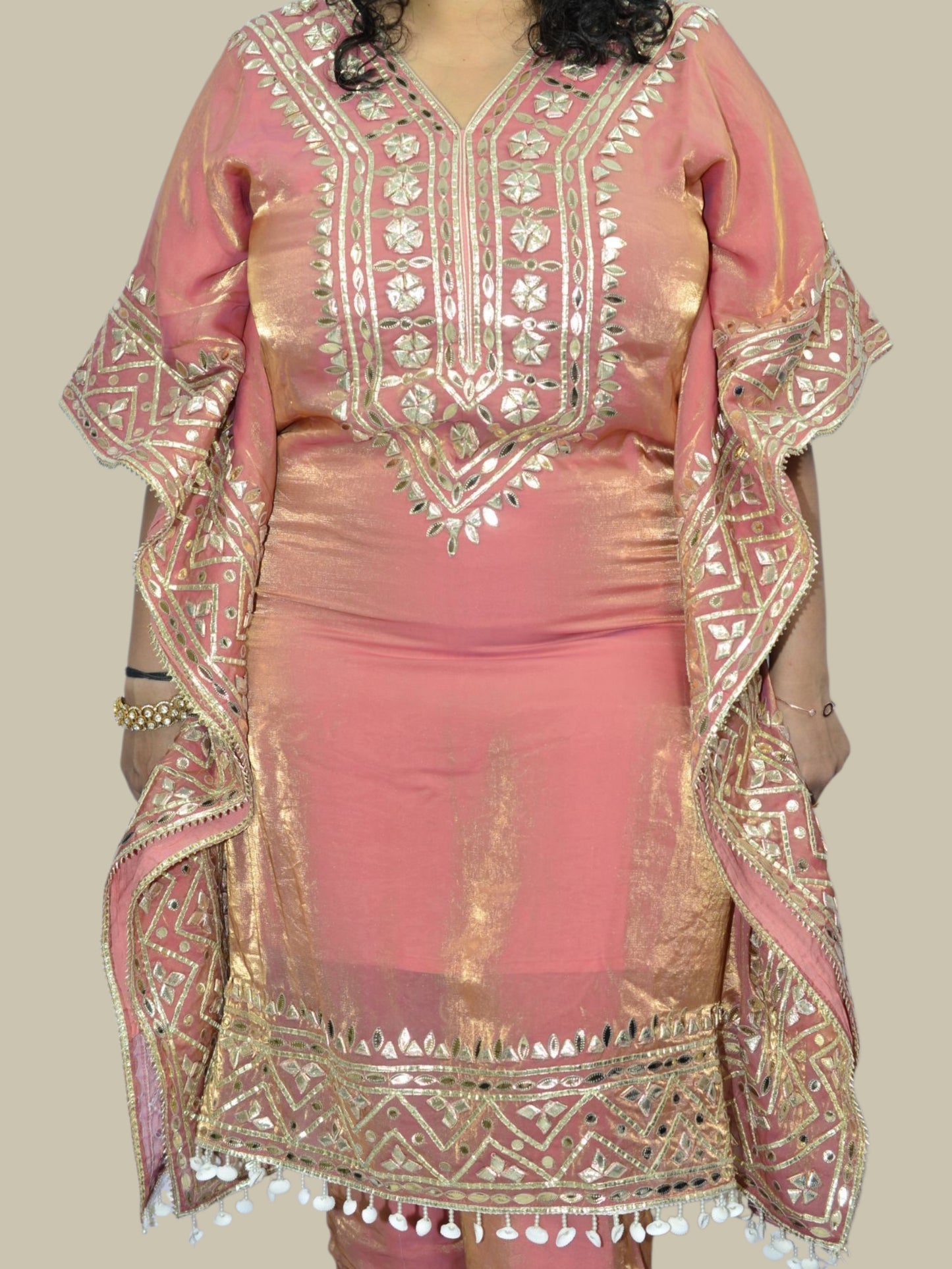 Gulzar Gota Work Kaftan Set