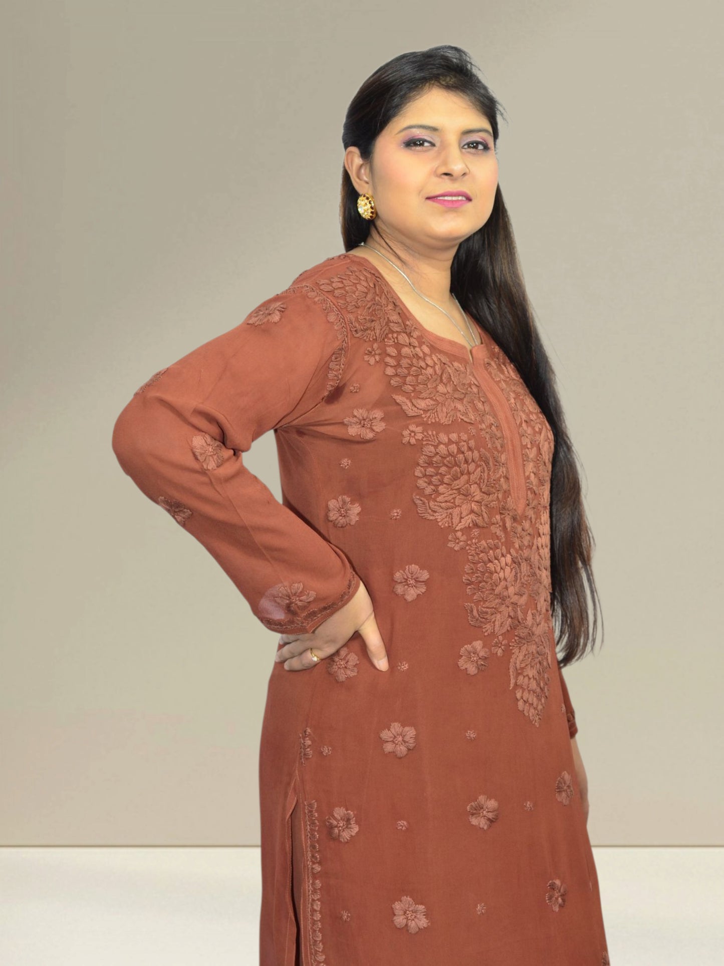 Zehra Rust Chikankari Suit