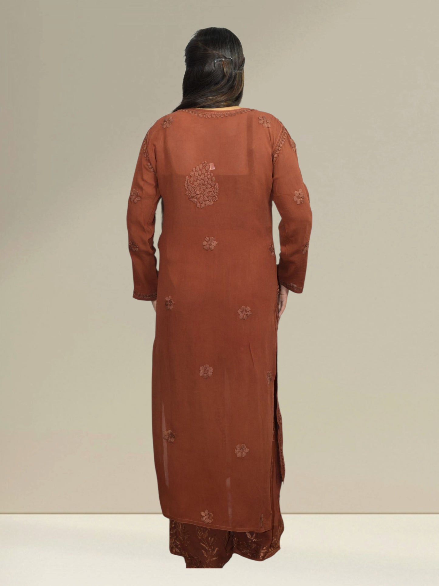 Zehra Rust Chikankari Suit