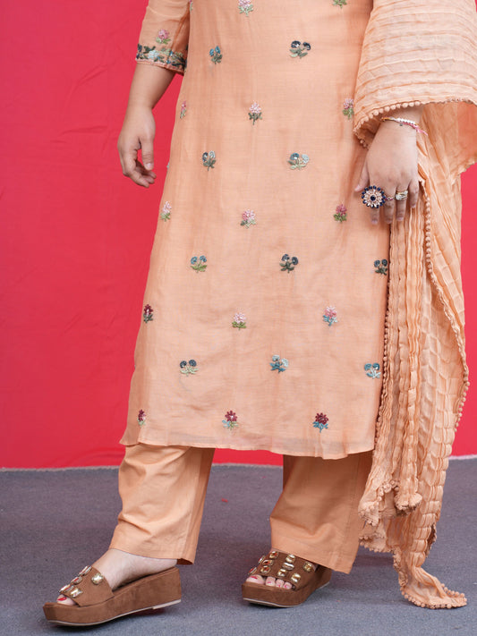 Meher Buti Orange Embroidered Kurta Set