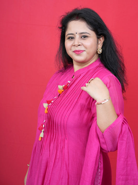 Twirl & Tassel Pleated Kurta Set