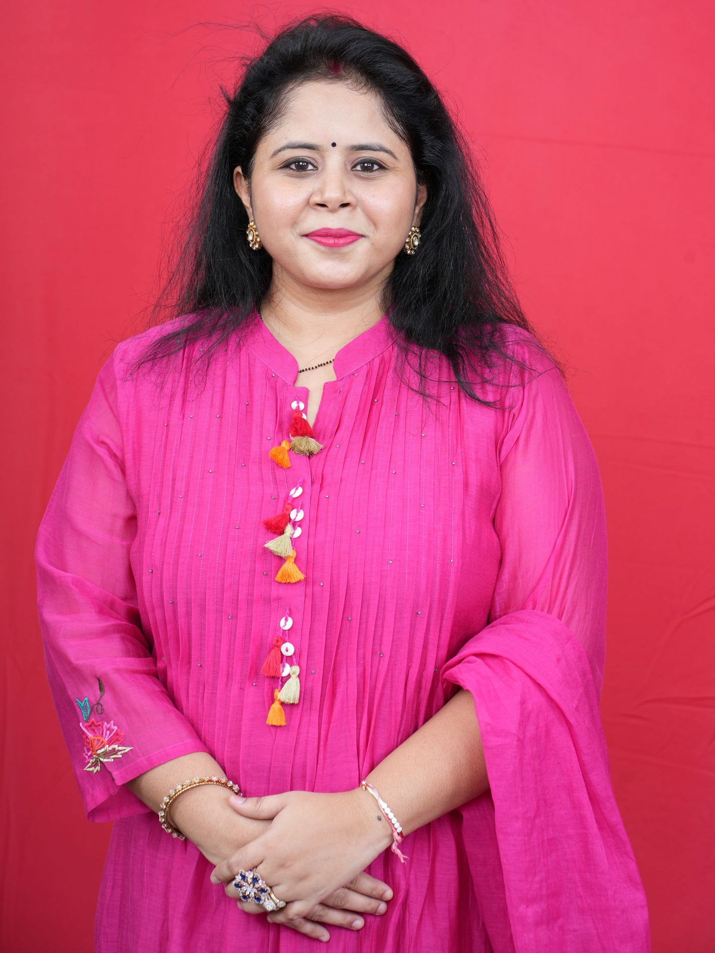 Twirl & Tassel Pleated Kurta Set