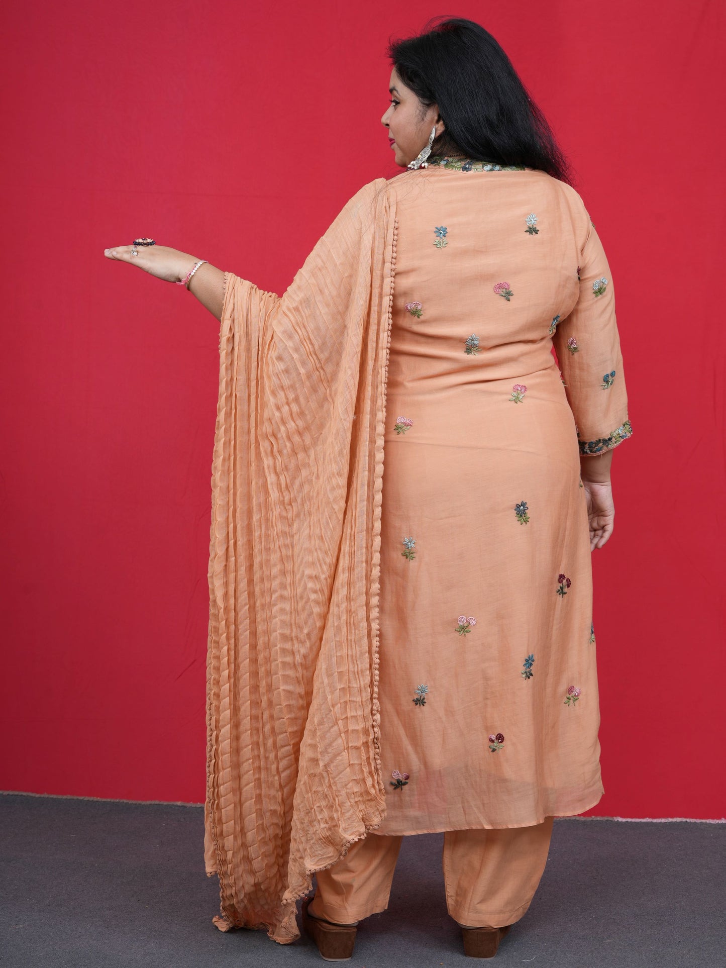 Meher Buti Orange Embroidered Kurta Set