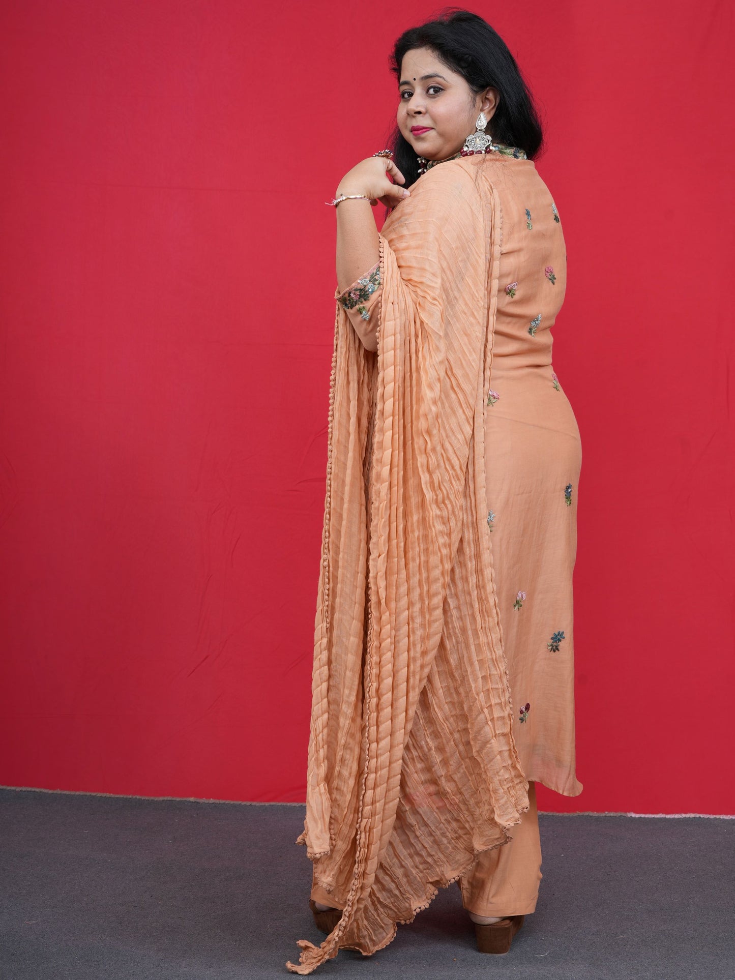 Meher Buti Orange Embroidered Kurta Set