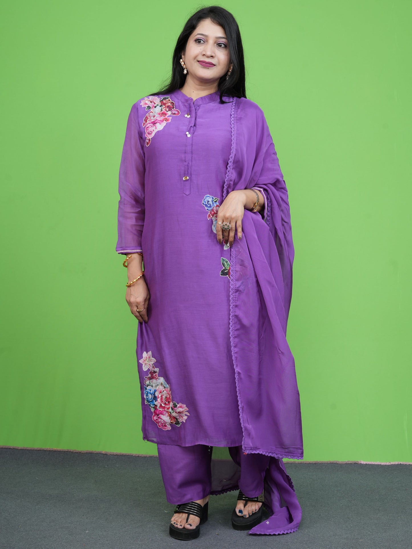 Gulnaar Violet Floral Set