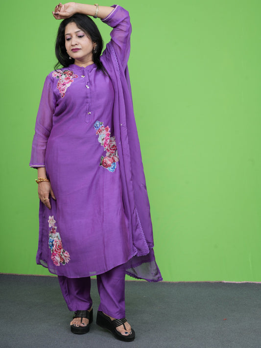 Gulnaar Violet Floral Set