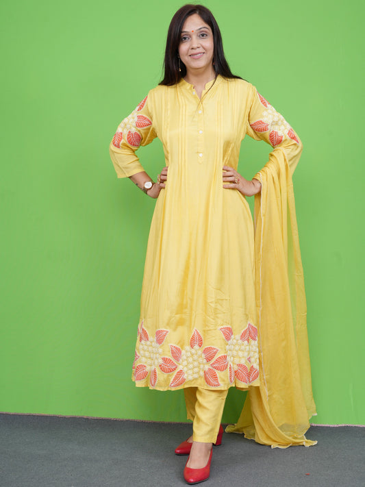 Saanjh Floré Yellow Kurta Set