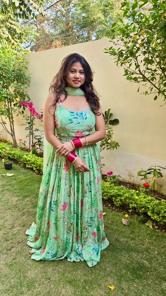 Mint Green Long Green Dress