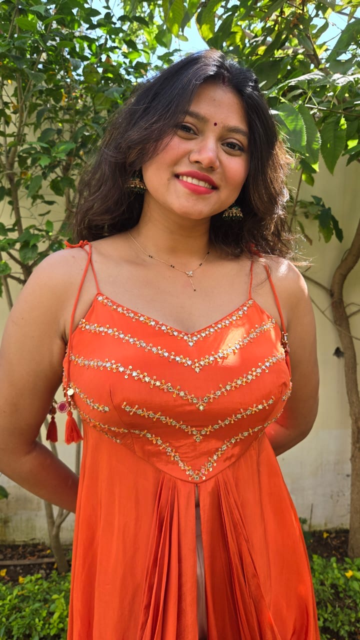 Orange Slit Top and Bottom