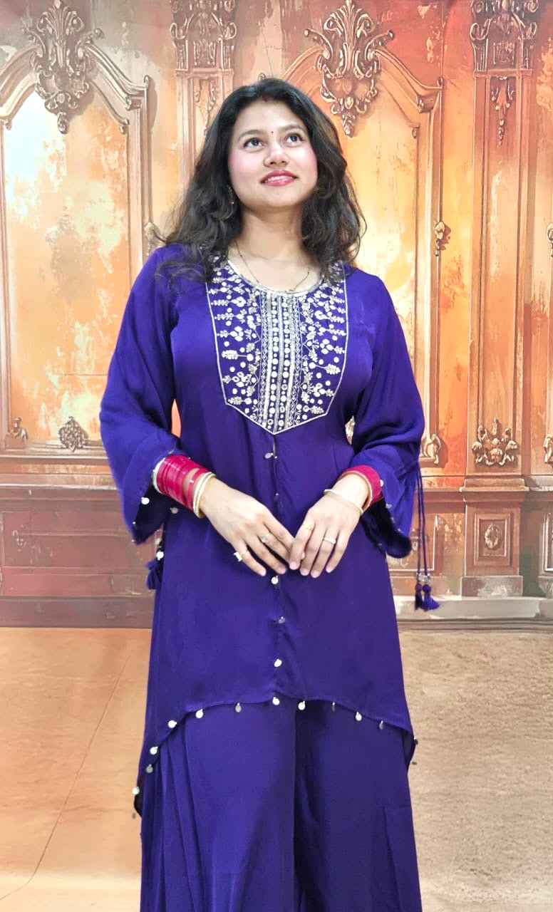 Purple Amethyst Charm Kurta Set