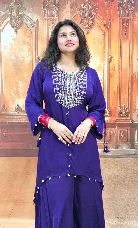 Purple Amethyst Charm Kurta Set