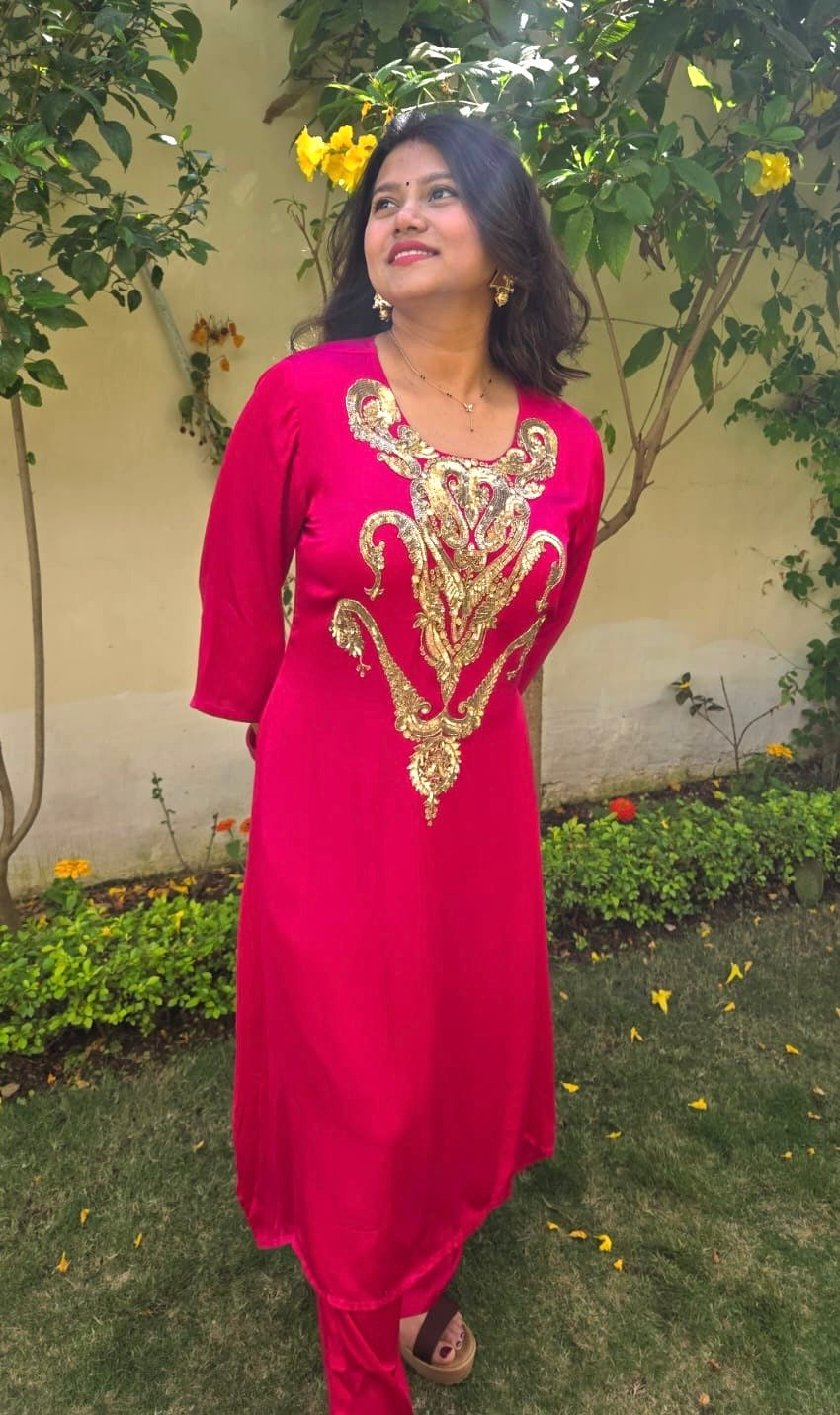Hot Pink Kurta Set